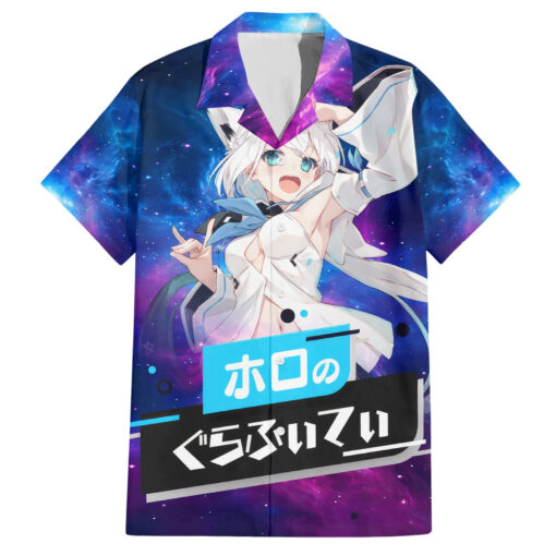 Chemise hawaïenne Shirakami Fubuki Holo Live Galaxy