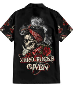 Chemise hawaïenne Skl Rose Zero Fck Given