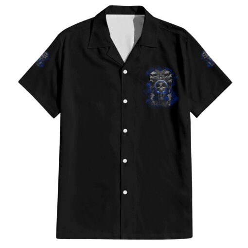 Chemise hawaïenne Crâne papillon démon Zero Fck Given – Image 2