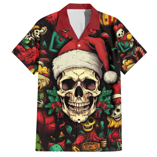 Chemise hawaïenne Crâne de Noël Quand tu es mort à l’intérieur mais c’est Noël – Image 2