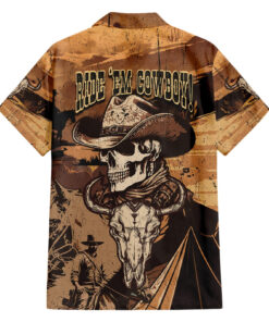 Chemise hawaïenne Crâne cowboy Lève-toi cowboy