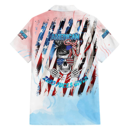 Chemise hawaïenne Crâne fille Jamais Fck Given – Image 2