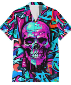 Chemise hawaïenne Crâne graffiti Tu n’es jamais trop jeune pour rêver grand