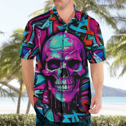 Chemise hawaïenne Crâne graffiti Tu n’es jamais trop jeune pour rêver grand – Image 3