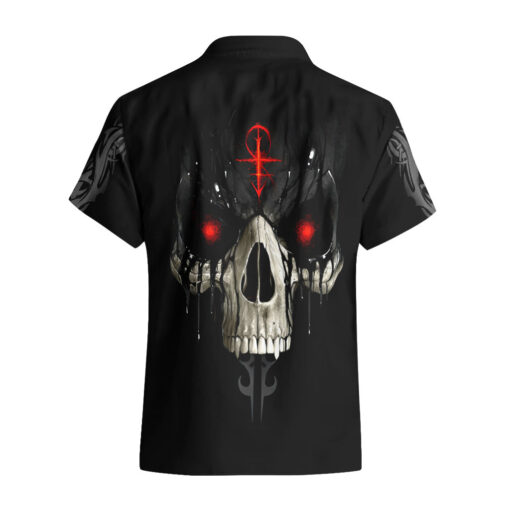 Chemise hawaïenne Crâne faucheur noir – Image 2