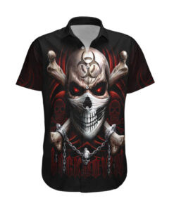 Chemise hawaïenne Crâne sanguin survivant