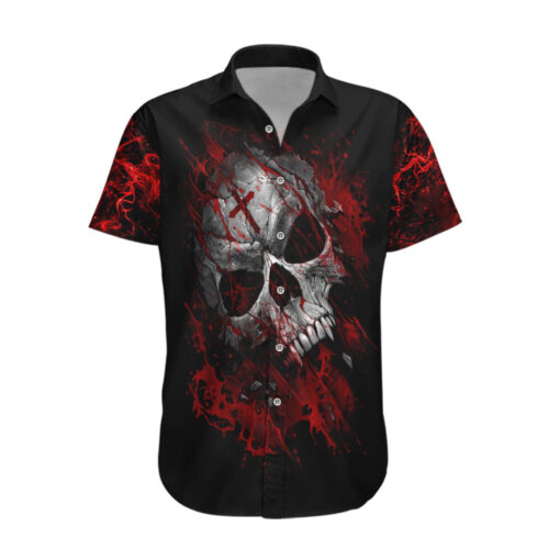 Chemise hawaïenne Crâne cri de crâne ensanglanté