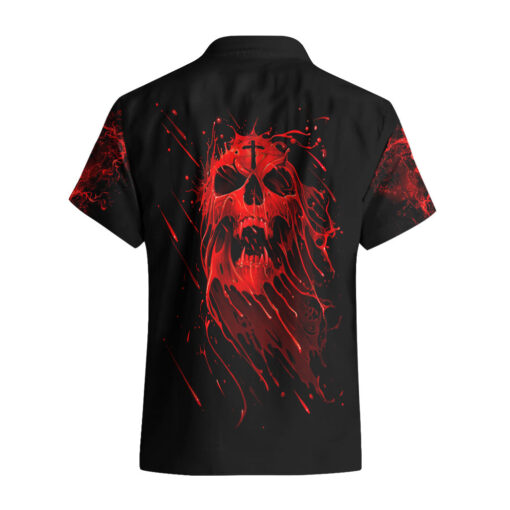 Chemise hawaïenne Crâne cri de crâne ensanglanté – Image 2
