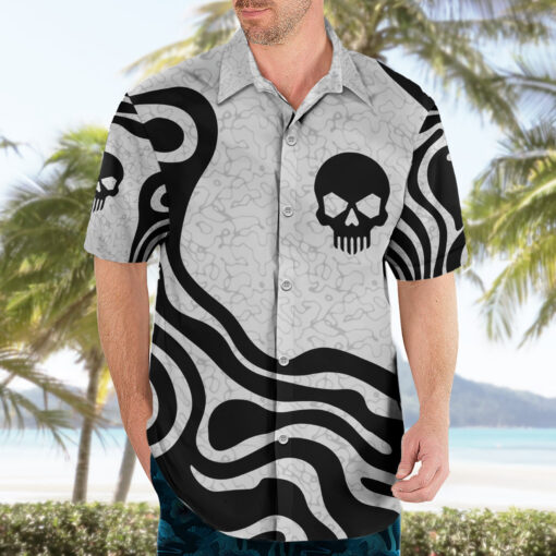 Chemise hawaïenne Crâne né pour mourir – Image 3