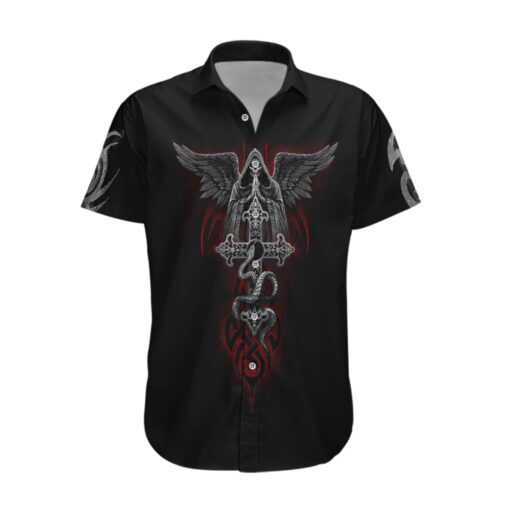 Chemise hawaïenne Crâne croix serpent crâne sanglant
