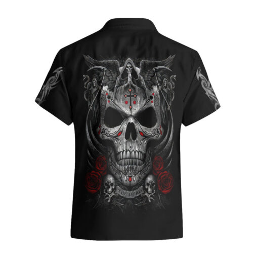 Chemise hawaïenne Crâne croix serpent crâne sanglant – Image 2
