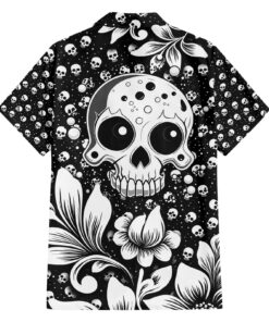 Chemise hawaïenne Crâne mignon amusant et floral