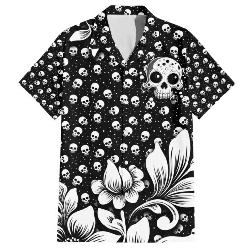 Chemise hawaïenne Crâne mignon amusant et floral – Image 2