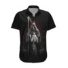 Chemise hawaïenne Crâne ange de la mort et fille Dia de Muertos