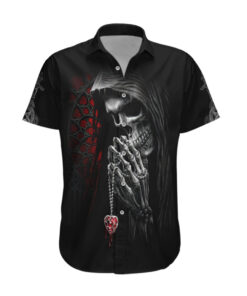 Chemise hawaïenne Crâne ange de la mort amoureux