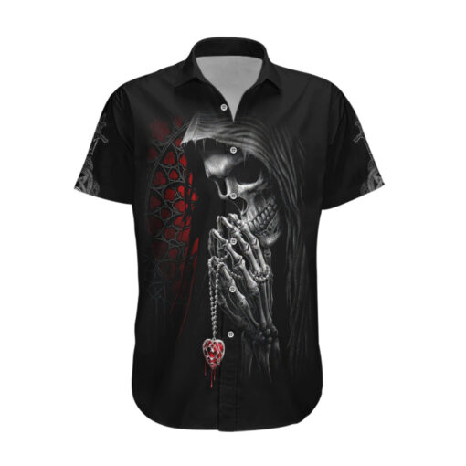 Chemise hawaïenne Crâne ange de la mort amoureux