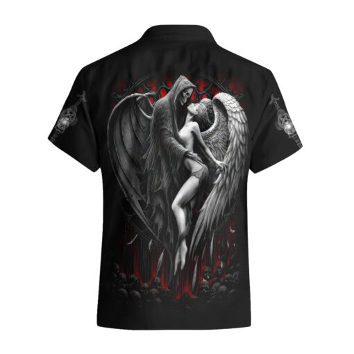 Chemise hawaïenne Crâne ange de la mort amoureux – Image 2