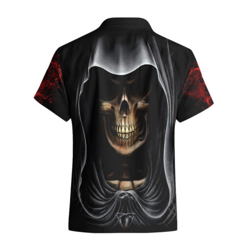 Chemise hawaïenne Crâne double crâne et ange de la mort – Image 2