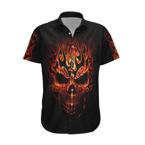 Chemise hawaïenne Crâne feu tatouage cri