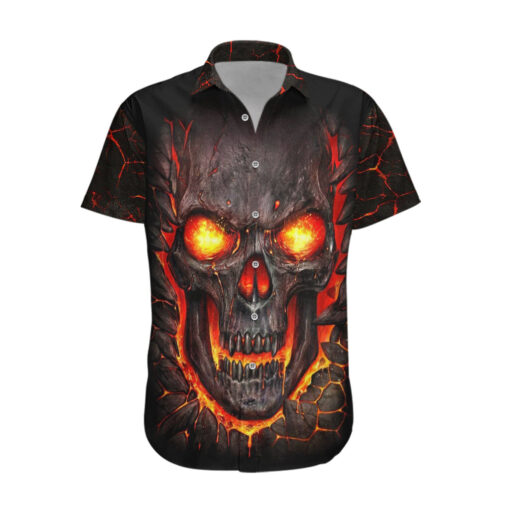 Chemise hawaïenne Crâne flamme lave intérieure