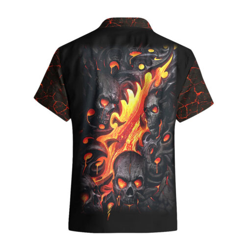 Chemise hawaïenne Crâne flamme lave intérieure – Image 2