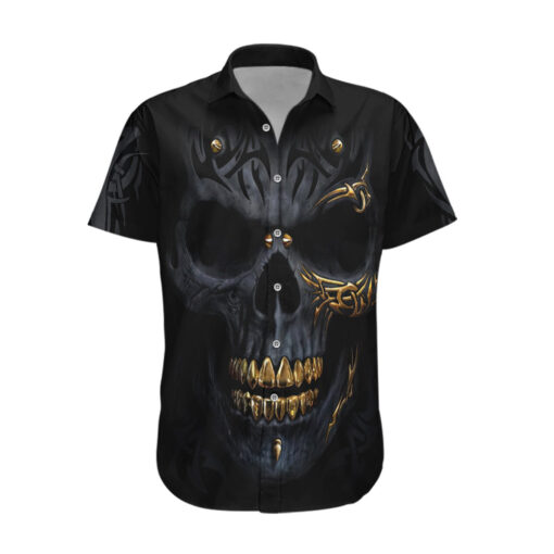 Chemise hawaïenne Crâne Crâne d’or Gangster