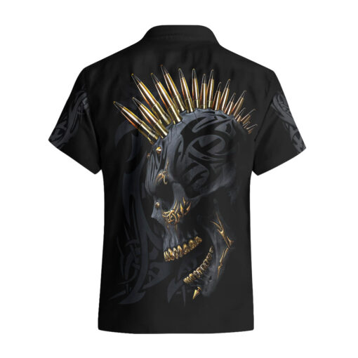 Chemise hawaïenne Crâne Crâne d’or Gangster – Image 2
