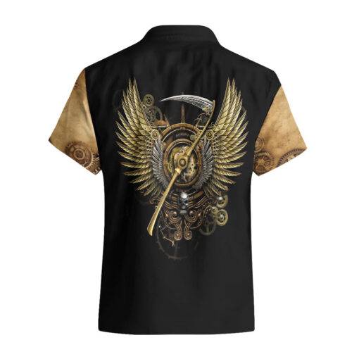 Chemise hawaïenne Crâne Crâne d’or Steampunk – Image 2