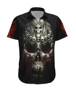 Chemise hawaïenne Crâne Tête squelette Croix Crâne