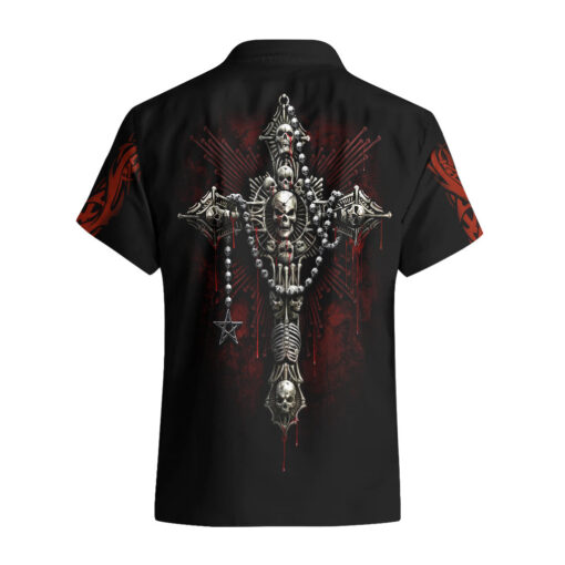 Chemise hawaïenne Crâne Tête squelette Croix Crâne – Image 2