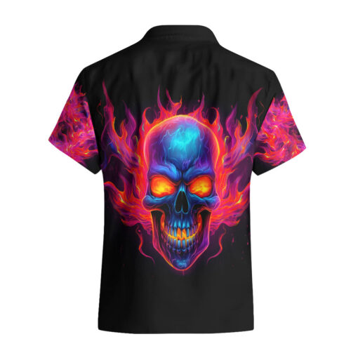 Chemise hawaïenne Crâne Feu Violet – Image 2