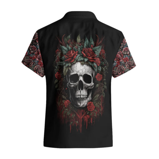 Chemise hawaïenne Crâne Rose Rouge – Image 2