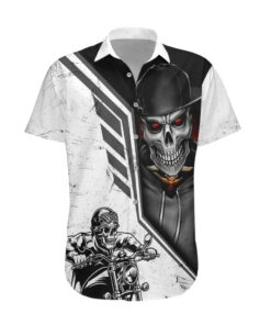 Chemise hawaïenne Crâne Motard