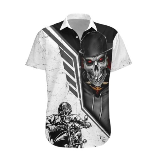 Chemise hawaïenne Crâne Motard