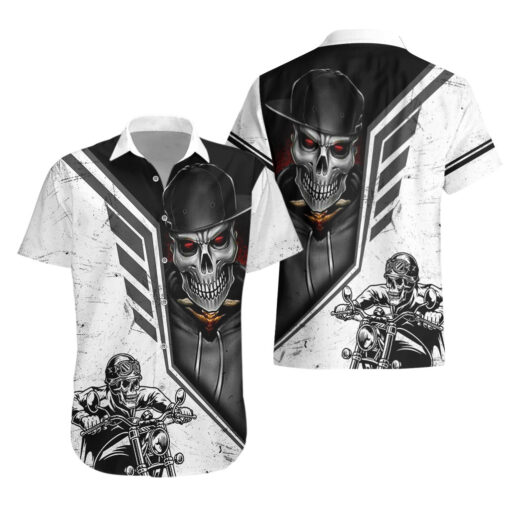 Chemise hawaïenne Crâne Motard – Image 3