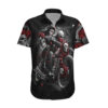 Chemise hawaïenne Crâne Motard Fille Rose