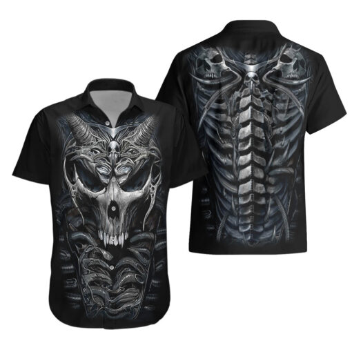 Chemise hawaïenne Crâne Squelette Intérieur – Image 3
