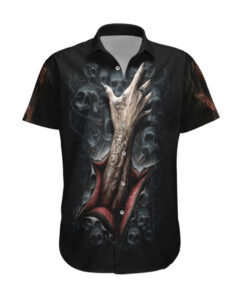 Chemise hawaïenne Crâne Squelette Déchiré Intérieur