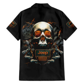 Chemise hawaïenne Crâne Jeep Drapeau Crâne Vie Jeep