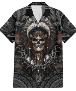 Chemise hawaïenne Crâne Guerrier Amérindien