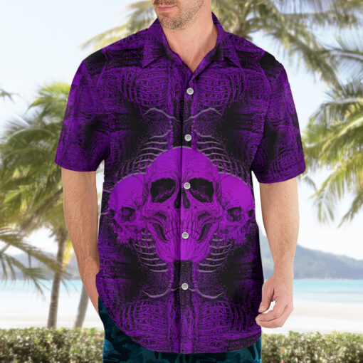 Chemise hawaïenne Crâne Motif Je suis qui je suis ton approbation n’est pas nécessaire – Image 3