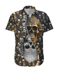 Chemise hawaïenne Crâne Motif Amour et Mort