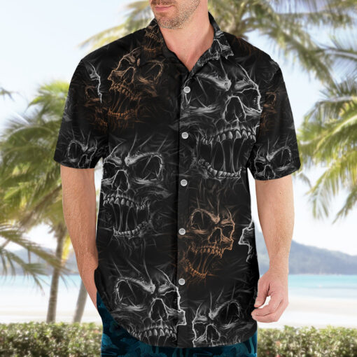 Chemise hawaïenne Crâne Motif Ne jamais faire confiance aux vivants – Image 3