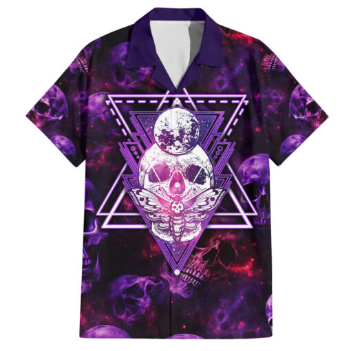 Chemise hawaïenne Crâne et papillon de nuit fantaisie grunge art