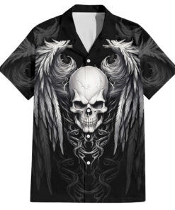 Chemise hawaïenne Crâne et ailes Même le diable fut un ange