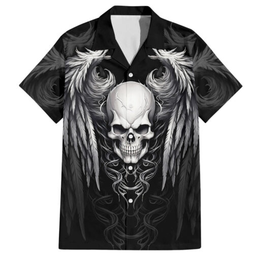 Chemise hawaïenne Crâne et ailes Même le diable fut un ange