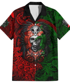 Chemise hawaïenne Crânes Guerriers Aztèques