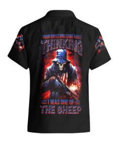 Chemise hawaïenne Crâne Soldat Votre première erreur était de penser que j'étais un mouton