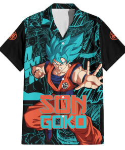 Chemise hawaïenne Son Goku Dragon Ball Anime Mix Manga