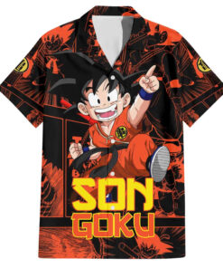 Chemise hawaïenne Son Goku Dragon Ball Motif Anime Mix Manga